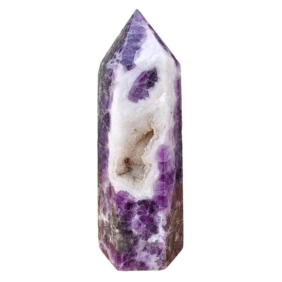 1 LB. LARGE Rare Deep Purple Fluorite Natural Druzy Geode Crystal Healing Tower - Picture 6 of 6